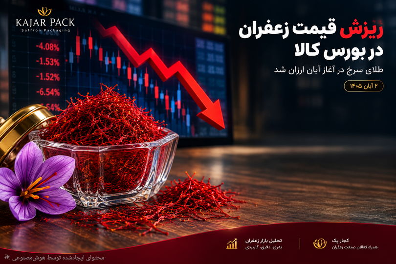 ریزش قیمت زعفران در بورس کالا؛ طلای سرخ در آغاز آبان ارزان شد | ۲ آبان ۱۴۰۵
