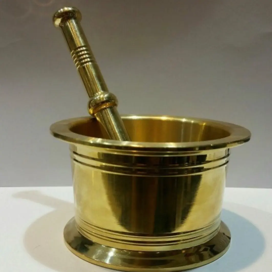 هاون برنجی سنتی بزرگ ارتفاع 8 سانت ارسال رایگان