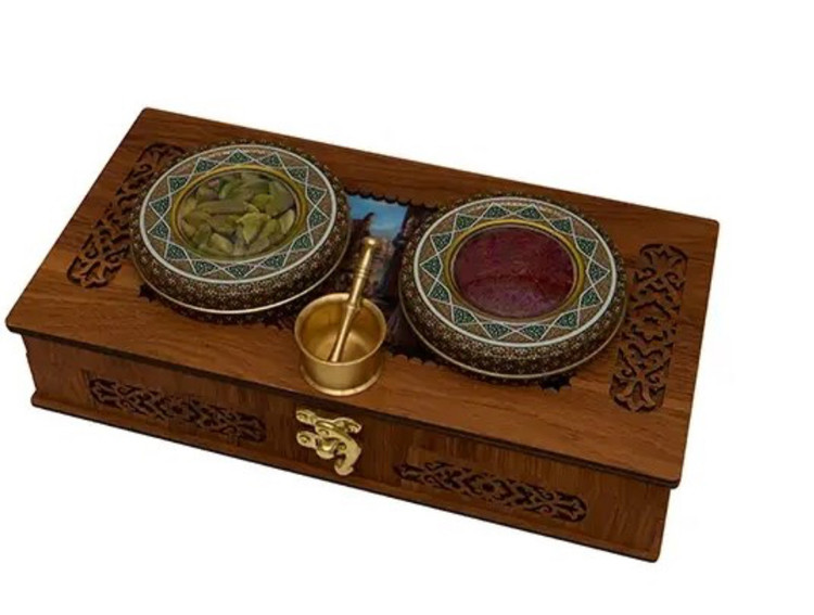 باکس چوبی هل و زعفران