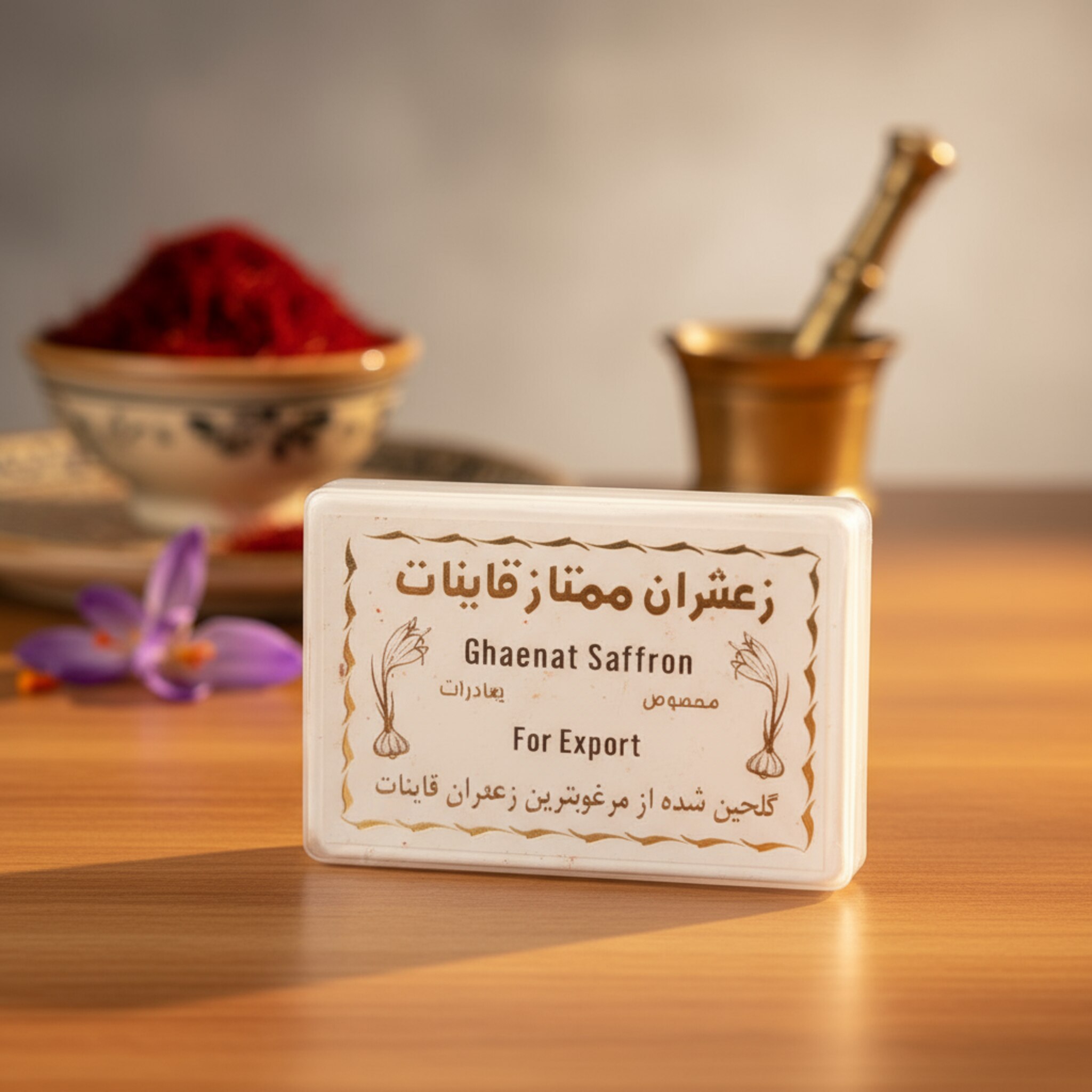 ظروف زعفران کریستالی تخت مستطیل اسپانیا