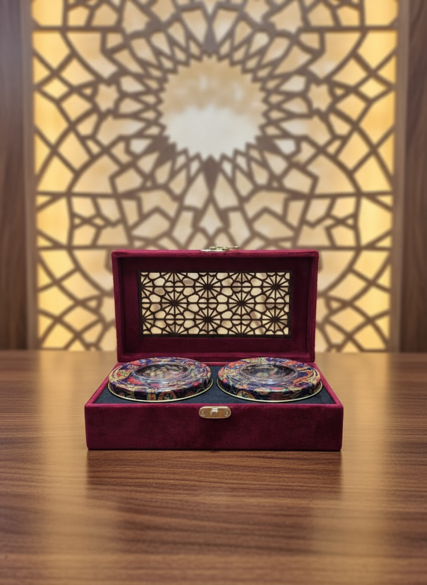 پک کادویی زعفران مخمل دو ظرف یک مثقال