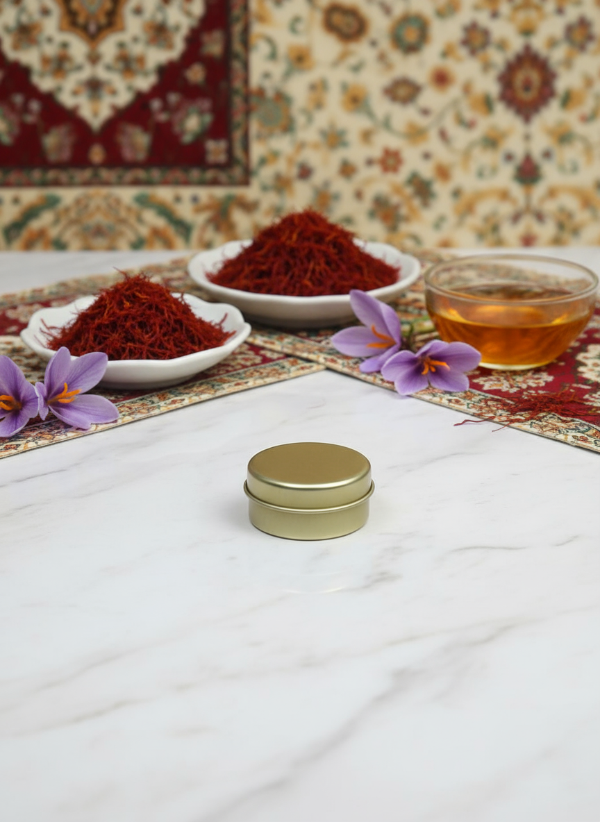 قوطی فلزی طلایی - مناسب برای 1گرم زعفران