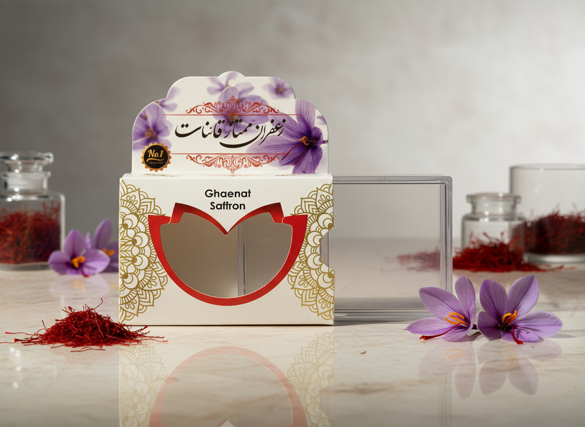 قوطی مستطیل زعفران کشویی(سفید دو مثقال)