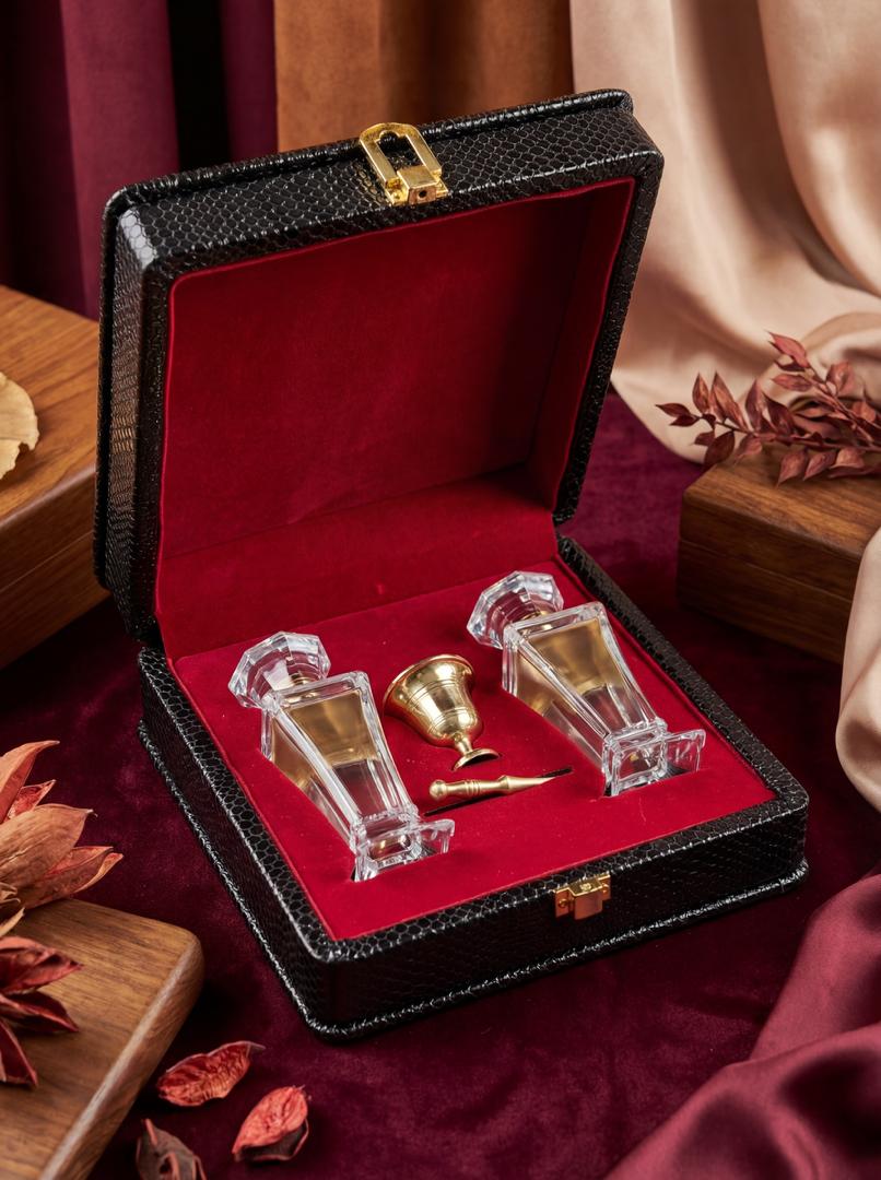 جعبه چرمی مشکی زعفران