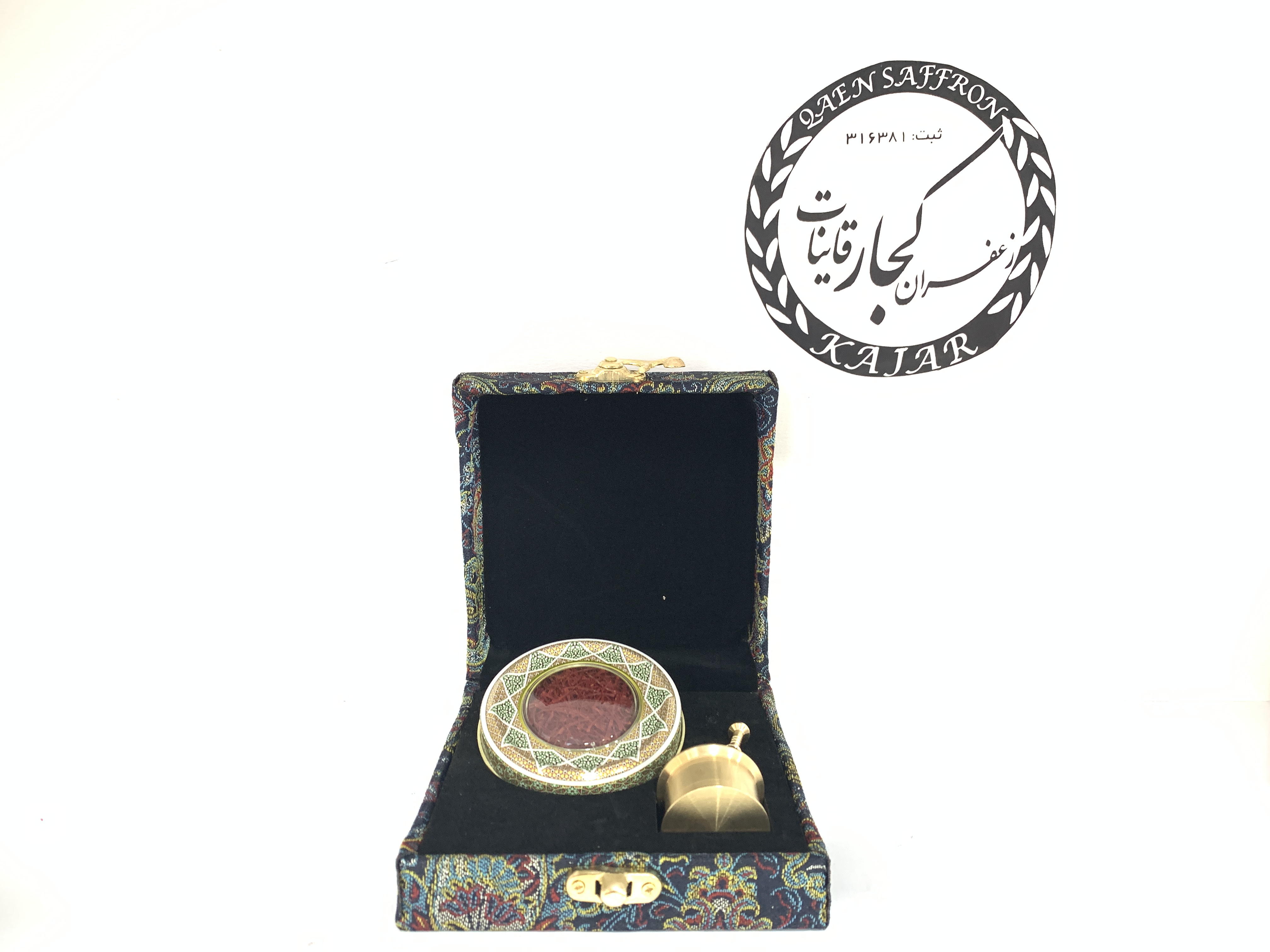 پک هدیه مخمل ترمه با نیم مثقال زعفران