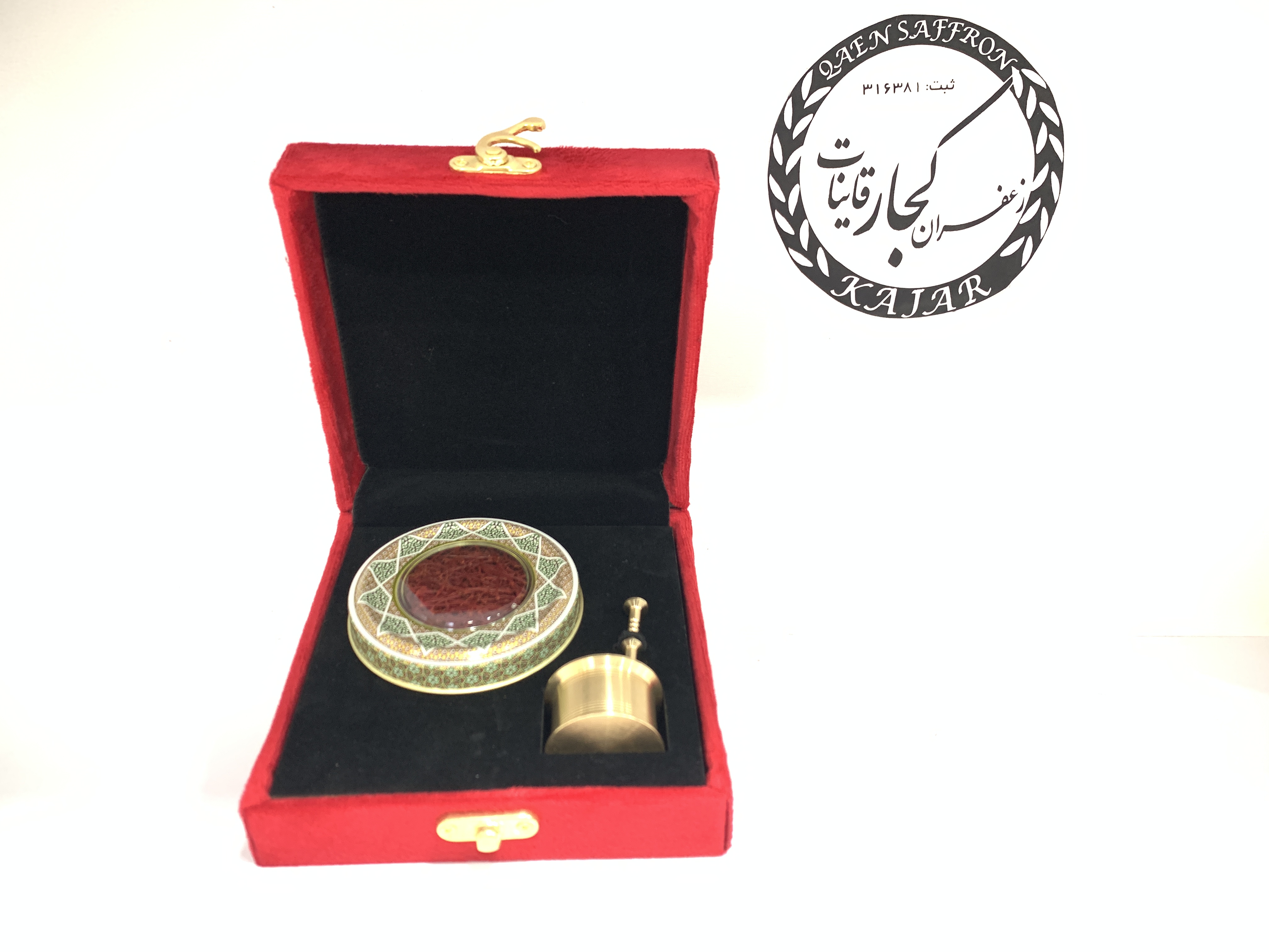 پک هدیه مخمل با نیم مثقال زعفران و هاونگ